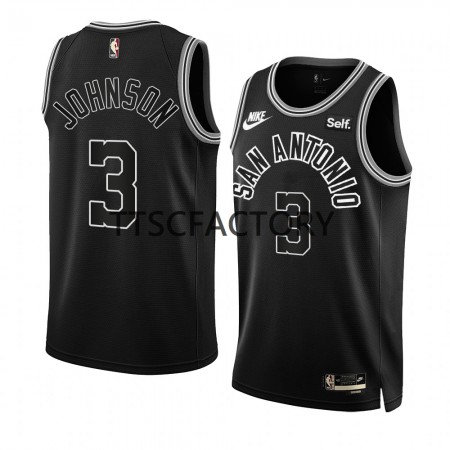 Maglia NBA San Antonio Spurs Keldon Johnson 3 Nike 2022-23 Classic Edition Nero Swingman - Uomo